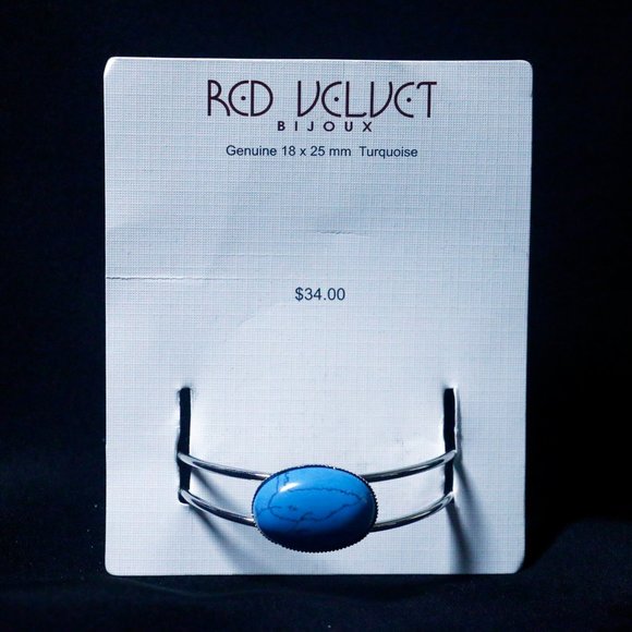 Genuine Turquise Open Cuff Bracelet JBTGT1 - Picture 2 of 2